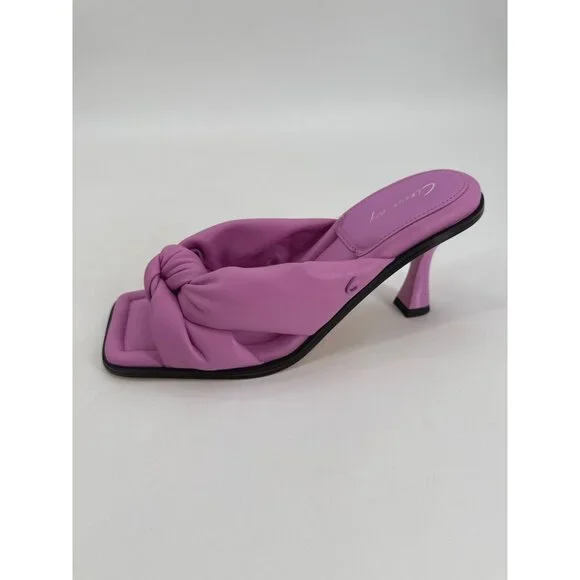 Circus Ny Sam Edelman Heeled Sandals Sim Fiji Flower Bow Pink Us 9 Slip On - Picture 4 of 10